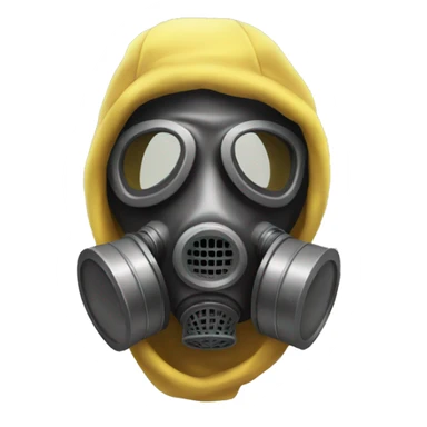 Skull wearing a full face gas mask sticker