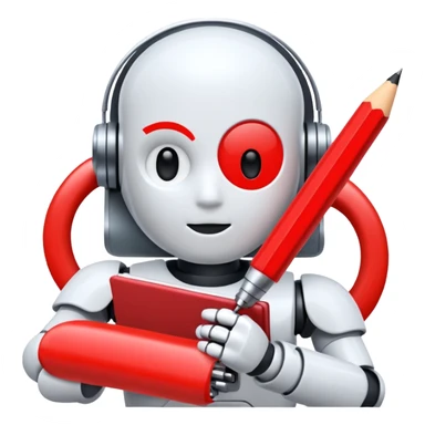 I want an enoji of "AI" in red writing sticker