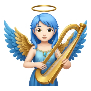 Blue-haired angel holding harpir






























 sticker