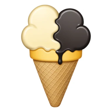 Half yellow and half black heart icecream sticker