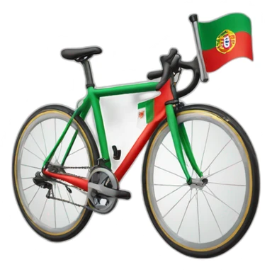 Racing bicycle with portuguese flag sticker