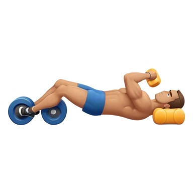 buff guy lying lats down on foam-roller sticker