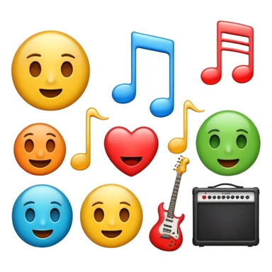 Emoticonos relacionados con la música pop y rock sticker