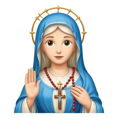 holy mary holding rosary beads sticker