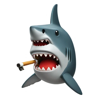 Shark with a Christmas sweater on smoking a cigarette  sticker