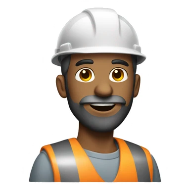 Construction worker with long salt and pepper beard  sticker