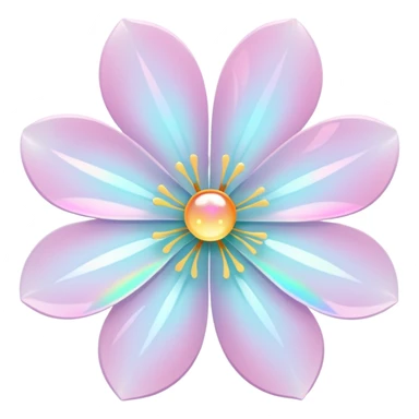 white sakura with a holographic center sticker