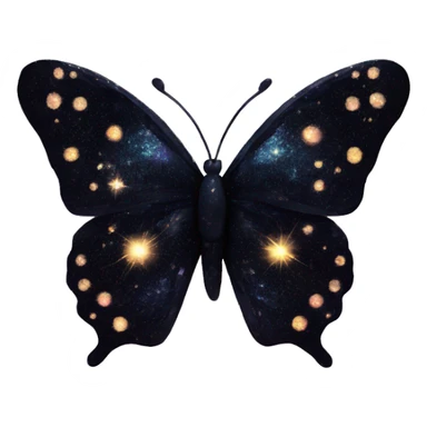 sparkly starry black galaxy butterfly sticker
