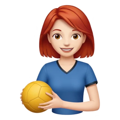 woman who play ball with red hair sticker