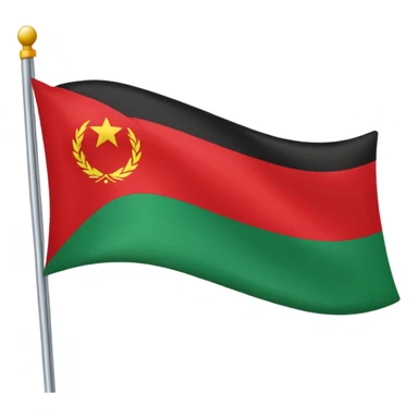 Bandeira vermelho preto e verde listras retas sticker