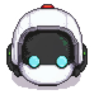 Black bomberman head only, sleek helmet with sharp antenna, cool white face, mysterious eyes, pixel art style sticker