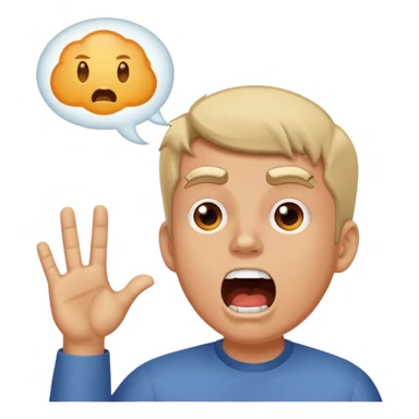 A guy yelling with a thought bubble and it says clanker sticker