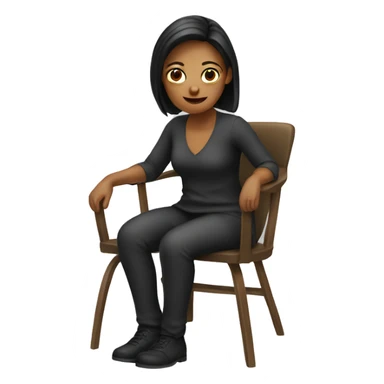 a woman sit on the chair sticker