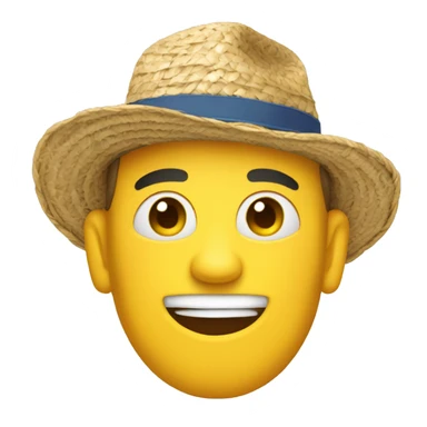 homme avec un chapeau de paille été sticker