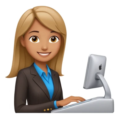 receptionist side profile standing sticker