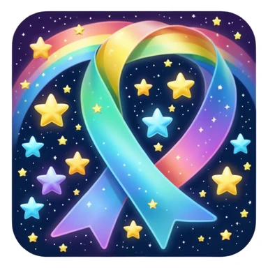Rainbow starry galaxy ribbon sticker