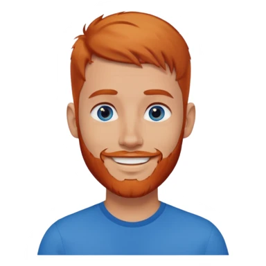 homme blanc, yeux bleu, cheveux court avec barbe rousse et boucle d'oreille sticker