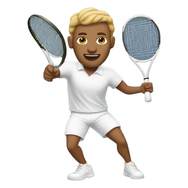 Dynamic Tennis player white man sticker