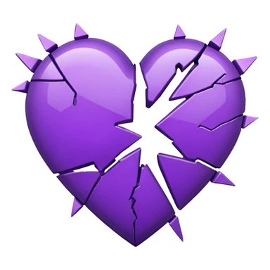 purple broken heart sticker