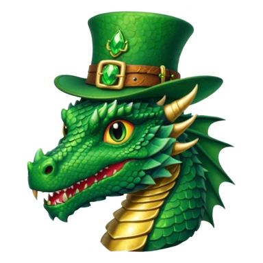 Dragon with leprechaun hat sticker