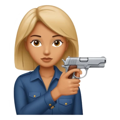 Woman making guns with her hand  sticker