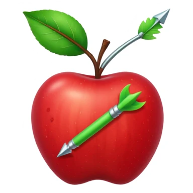 arrow, apple, and worm sticker
