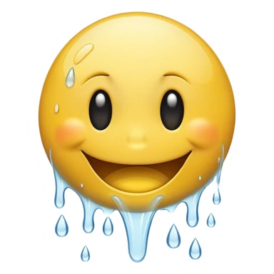 scared smiley face with water being poured down its throat sticker