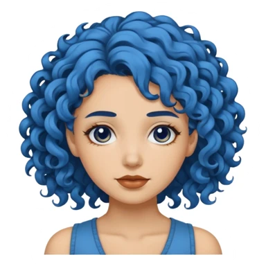 🧟‍♀️ faca uma mulher de cabelo cacheado azuis sticker