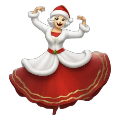 white mrs santa claus dancing sticker