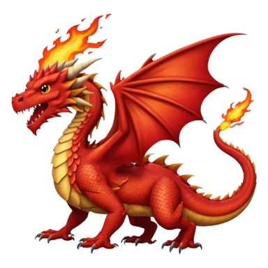 a red wales dragon breathing fire sticker