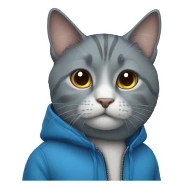 cat with Blue jacket  sticker