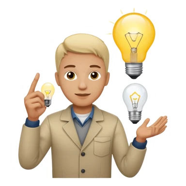 product owner person with lightbulb and product diagram sticker