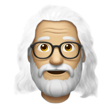 long hair old man with glasses sticker