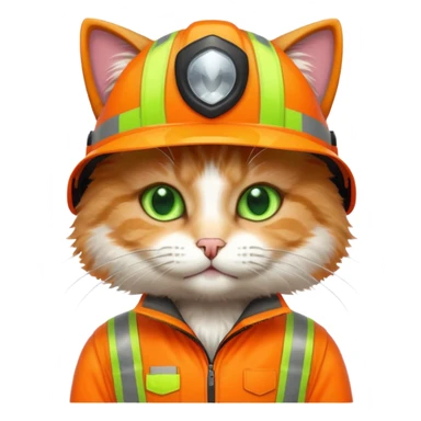 cat in hi-vis clothing sticker