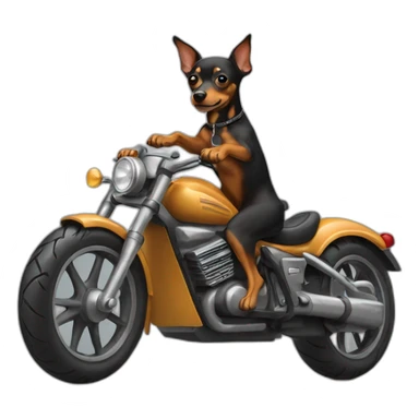 caramel-color-pinscher-dog-driving-a-motorcycle sticker