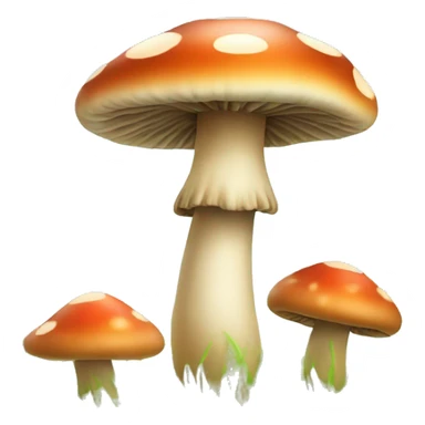 Mushroom in a pretty grass field with butterflies  sticker