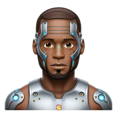 Lebron James as a half robot/cyborg AI  sticker