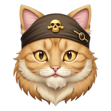 pirate cat with one closed eye sticker