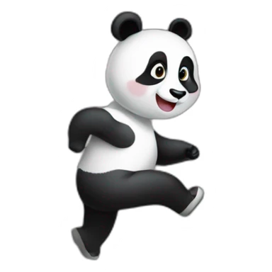 panda girl is running up the stairs sticker