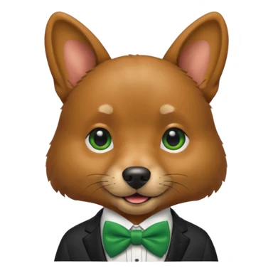dog with suit and green bow tie sticker