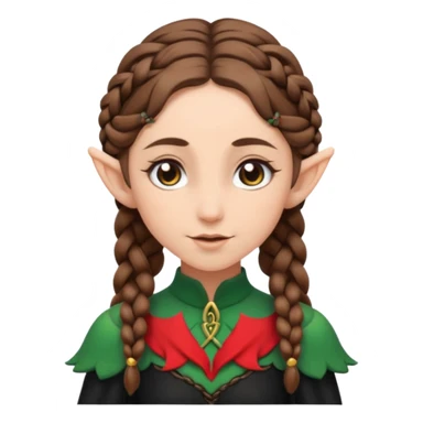 elves with braided brown  hair old man black dress  sticker