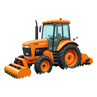 Howard EHD 180 (2019) – Cinematic-realistic Howard EHD 180 slasher, its bright orange frame mounted to a roaring tractor. The spinning blades cut through overgrown paddocks with ease, leaving a neat trail of freshly cut grass behind as birds scatter into the sky. sticker