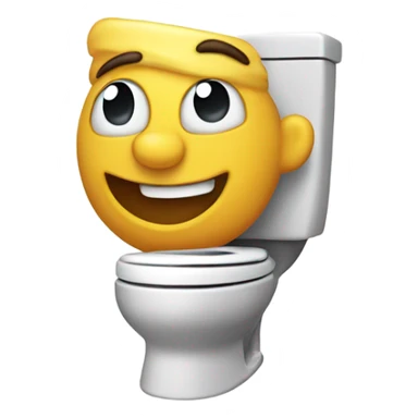 A toilet with a man popping out name skibidi sticker