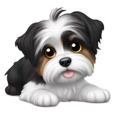 Black and white Yorker shorkie sticker