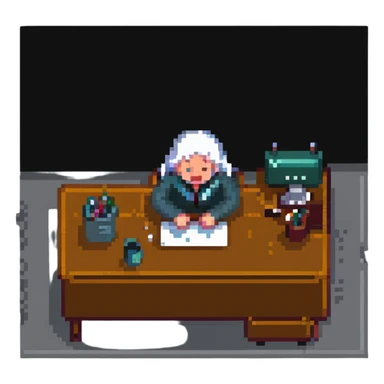 person sitting at a desk crying sticker