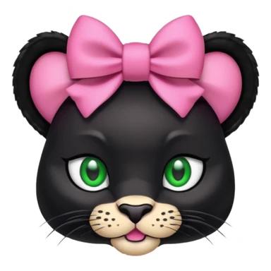 panther with a large pink bow on its head sticker