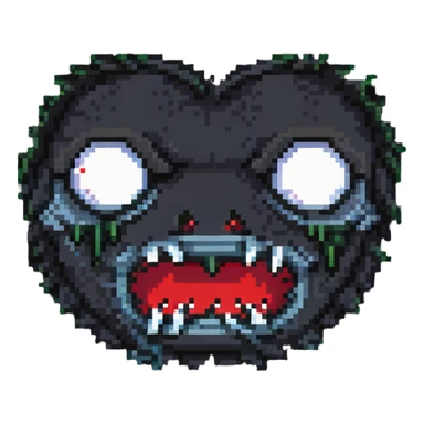 horror sackface with jagged stitched mouth and one eye sticker
