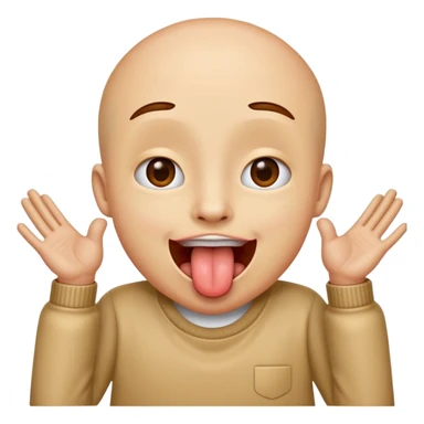 Tounge out with hands to the sides sticker