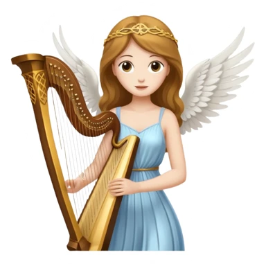 Muse of inspiration with wings and a harp in her hand sticker