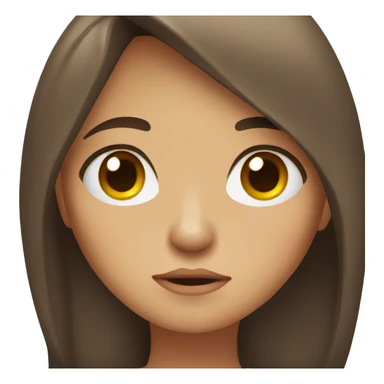 very sad girl with brown hair and brown eyes  sticker